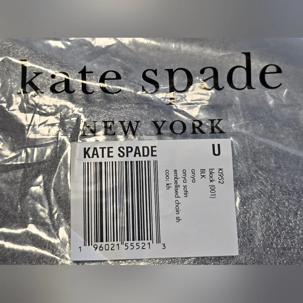 NWT Kate Spade Anya‎ Satin Shoulder Bag Crystal Chain Strap